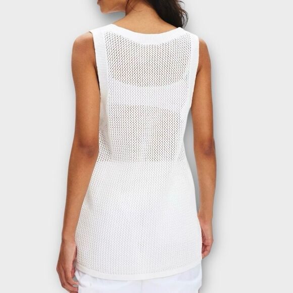 THE UPSIDE Fenway Wales Knit Sleeveless Tank Top in Natural Women’s Size L NWOT - Picture 3 of 8